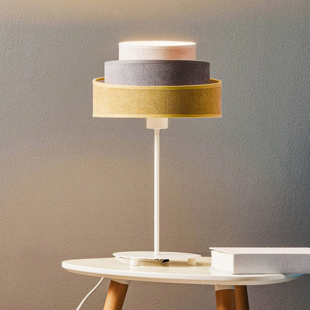 Duolla Tischlampe Pastell Trio senf/grau/hellgrau H 50cm