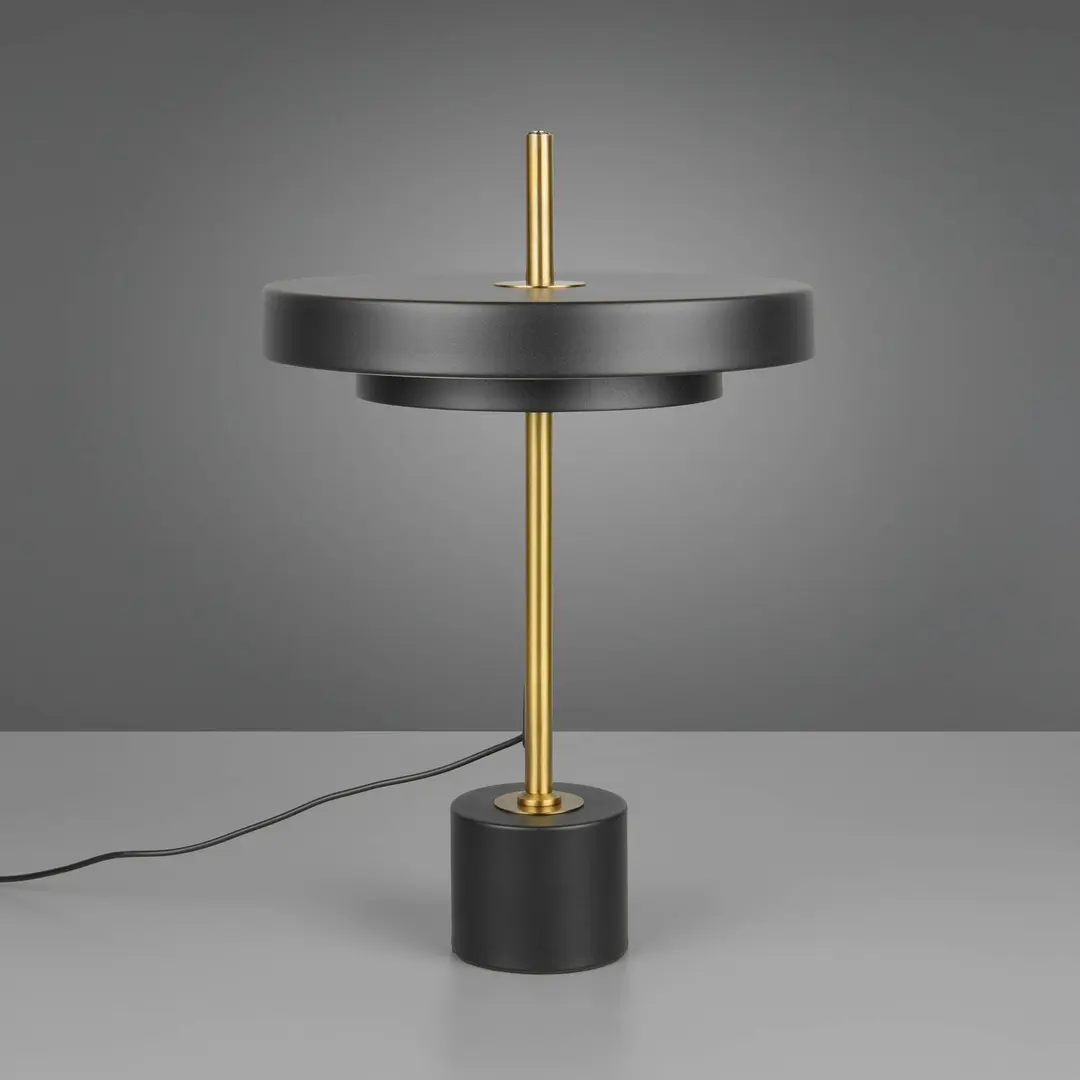 Trio Lighting LED-Tischlampe Keaton, schwarz/goldfarben, Höhe 45 cm, CCT
