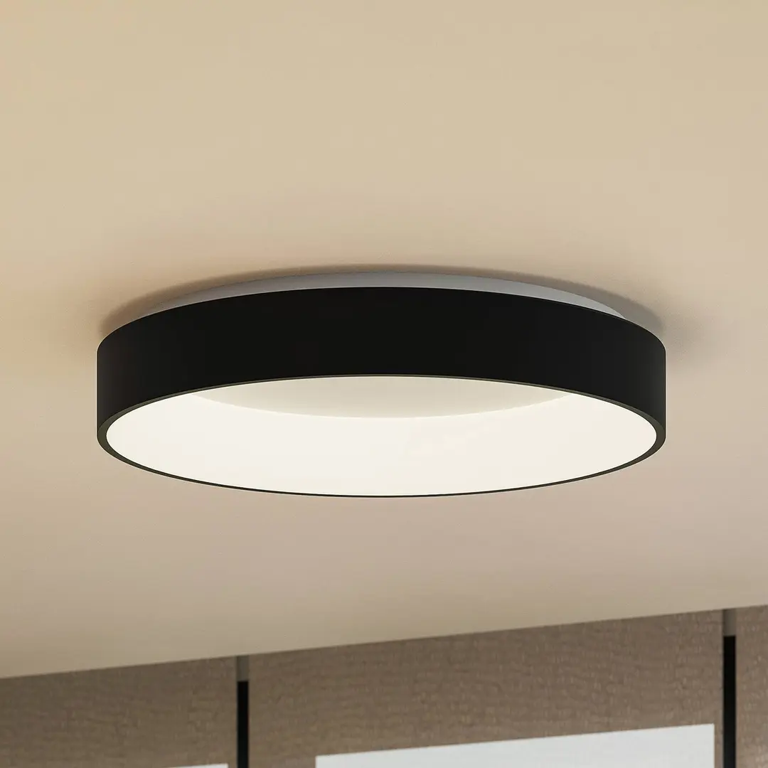 Arcchio LED-Deckenlampe Aleksi, Ø 60cm, schwarz, Metall, CCT