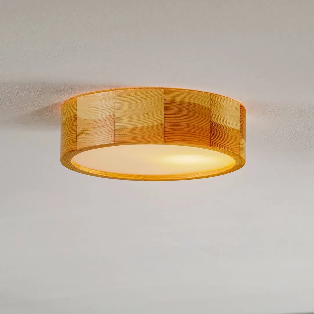 Lamkur Deckenlampe Kerio, Ø 27 cm, kiefer natur