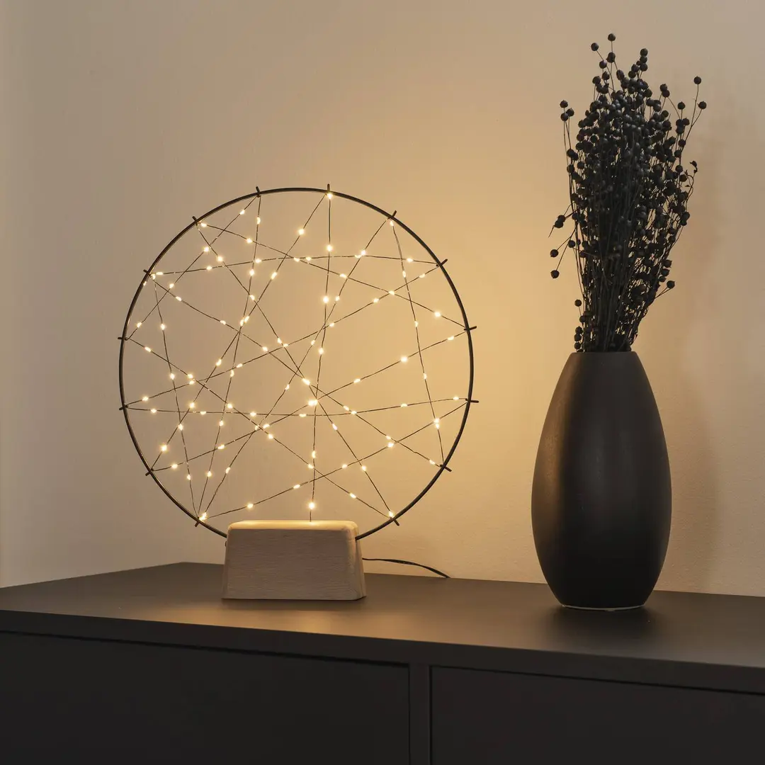 Konstsmide Christmas LED-Silhouette Kleiner Ring mit Holzfuß