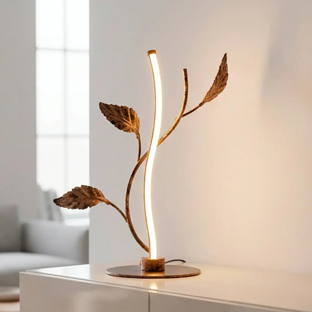 JUST LIGHT. GmbH LED-Tischleuchte Aurelia, rostbraun, Metall, 2.700K, Dimmer
