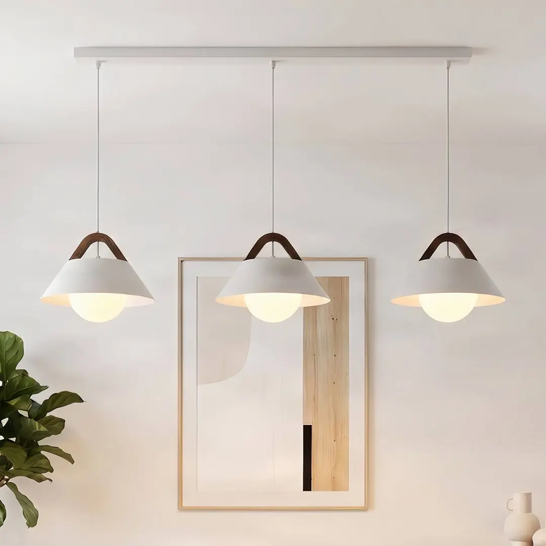 Luminex Hängeleuchte Funda, weiß, Länge 110 cm, 3-flg., Metall/Glas