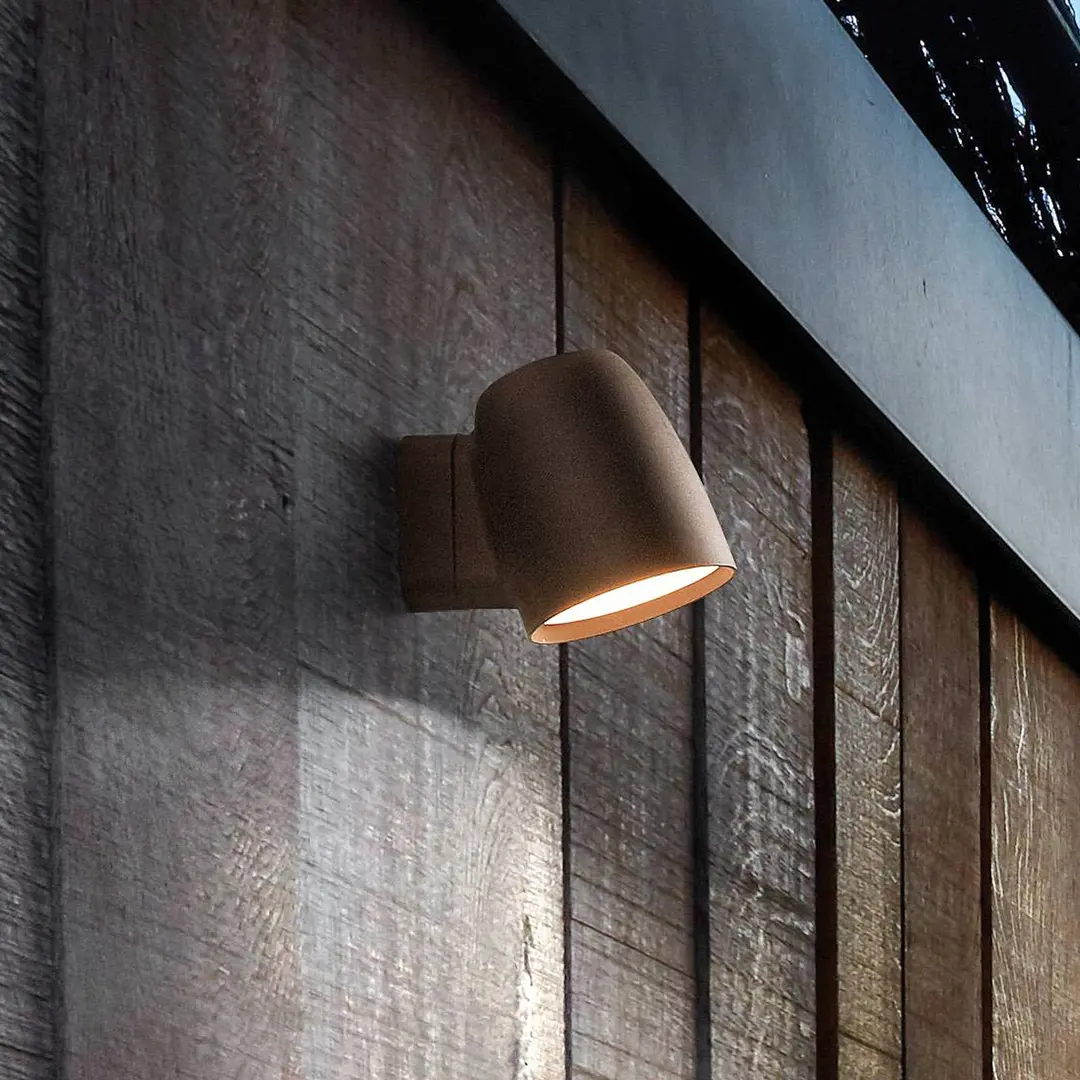 Bover LED-Außenwandlampe Nut, terracotta, Alu/Stahl