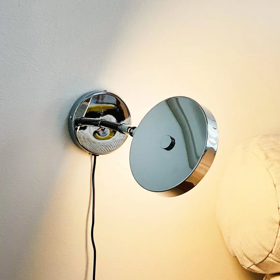 Dyberg Larsen LED-Wandlampe Starlight, chrom Ø 14 cm, dim.