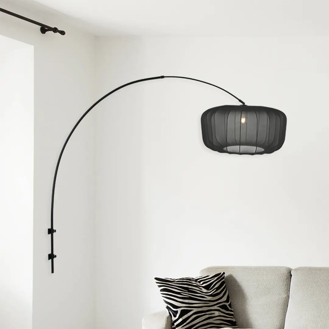 Steinhauer Wandlampe Sparkled Light 4410ZW, schwarz/Nylon schwarz, E27