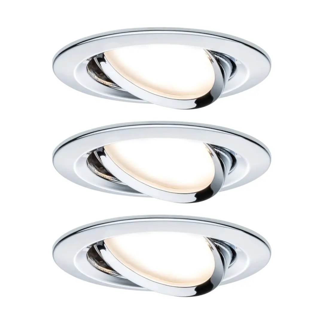 Paulmann 3er Spot Nova Coin rund schwenkbar 3-step-dim chrom
