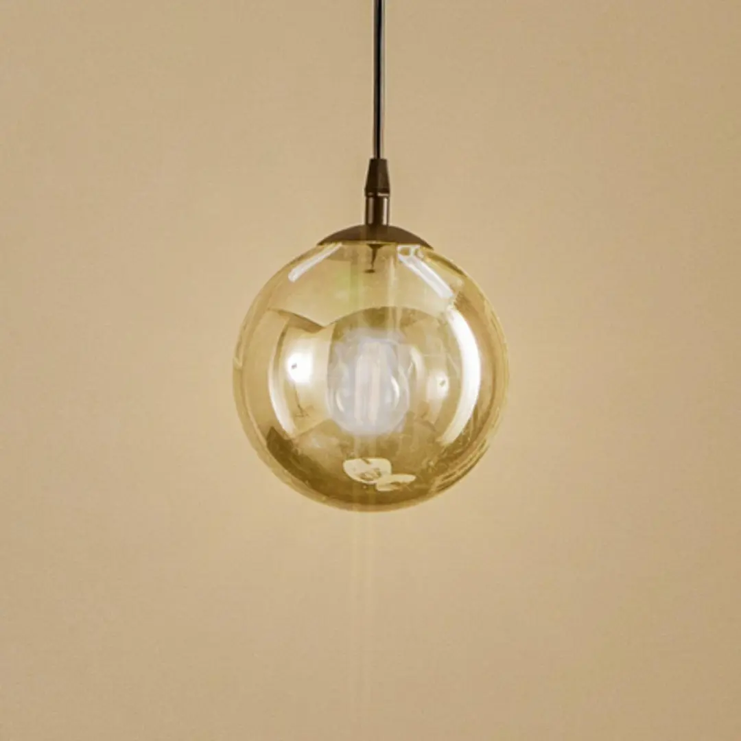 EMIBIG LIGHTING Pendelleuchte Glassy, schwarz, grafit, Glas, Ø 14 cm, E14