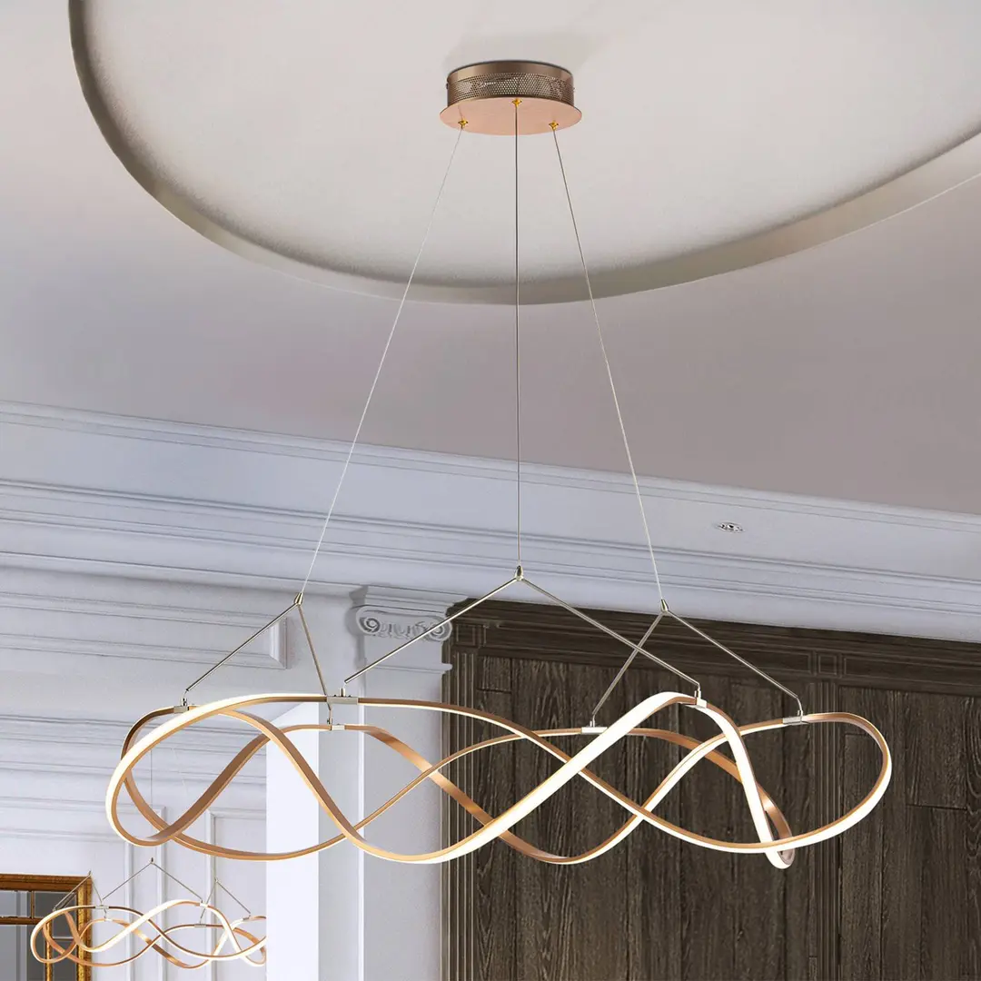 Schuller Valencia LED-Hängeleuchte Molly, roségold, Ø 110 cm, dimmbar