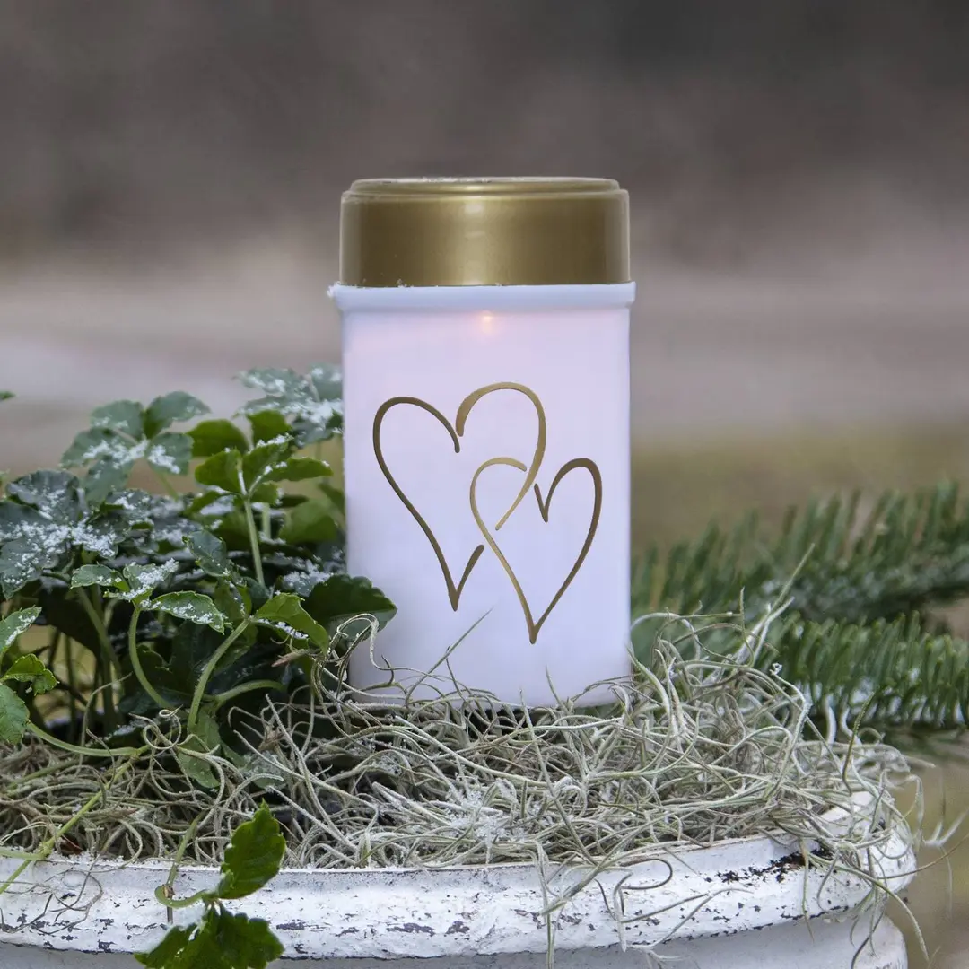 STAR TRADING LED-Solar-Erdspießleuchte Hearty, weiß/gold 12 cm Kunststoff
