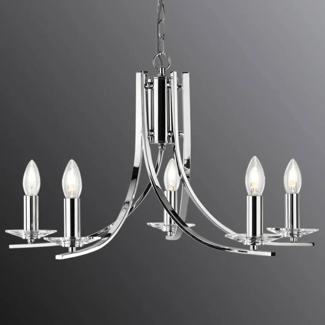 Searchlight Hängeleuchte Ascona 5-flammig chrom