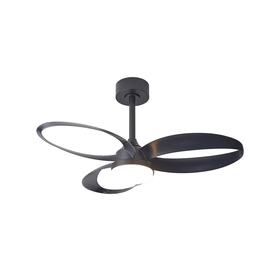 Mantra Iluminación LED-Deckenventilator Infinity, schwarz, DC leise Ø 93 cm CCT