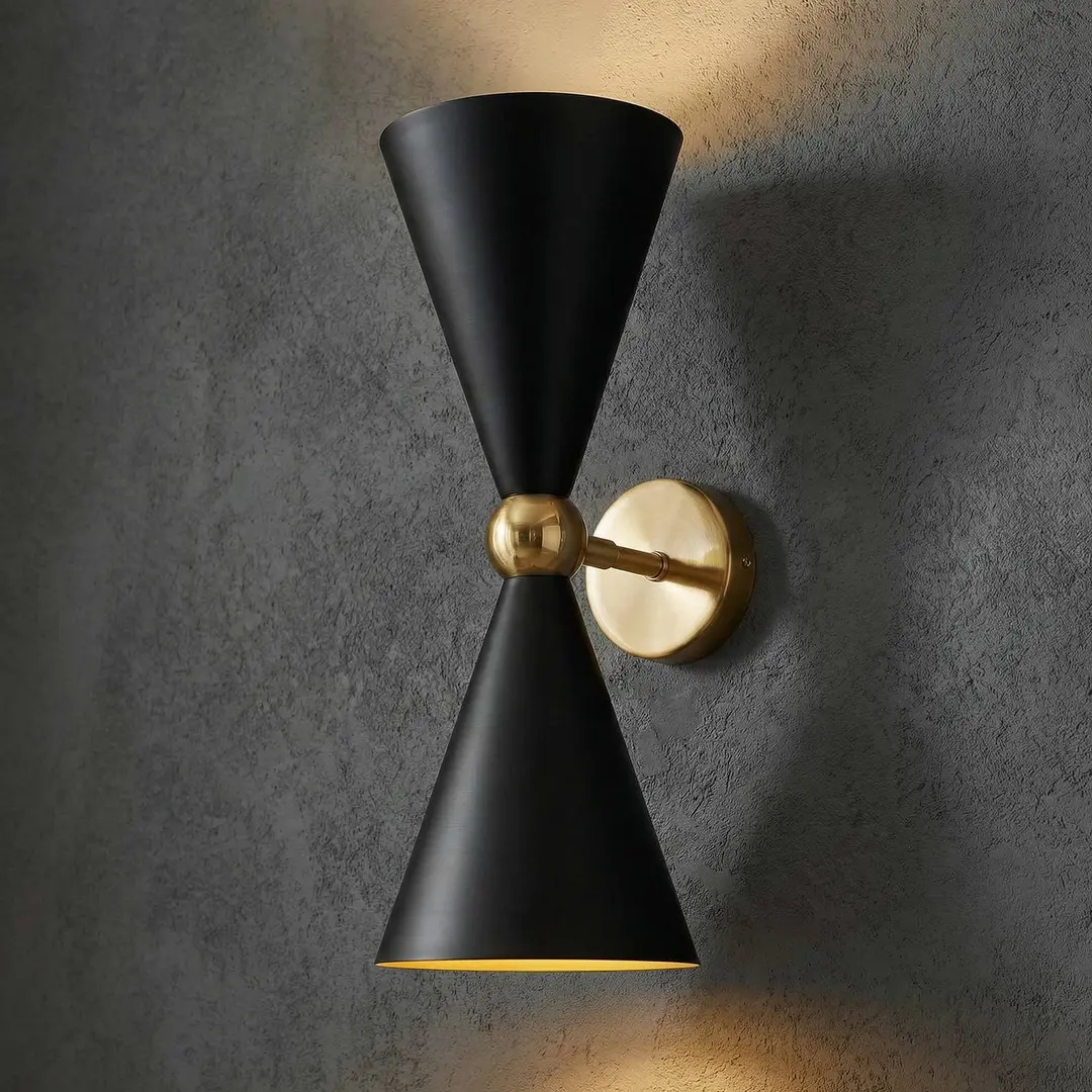 Maytoni Vesper Wandleuchte 2-flammig schwarz/gold