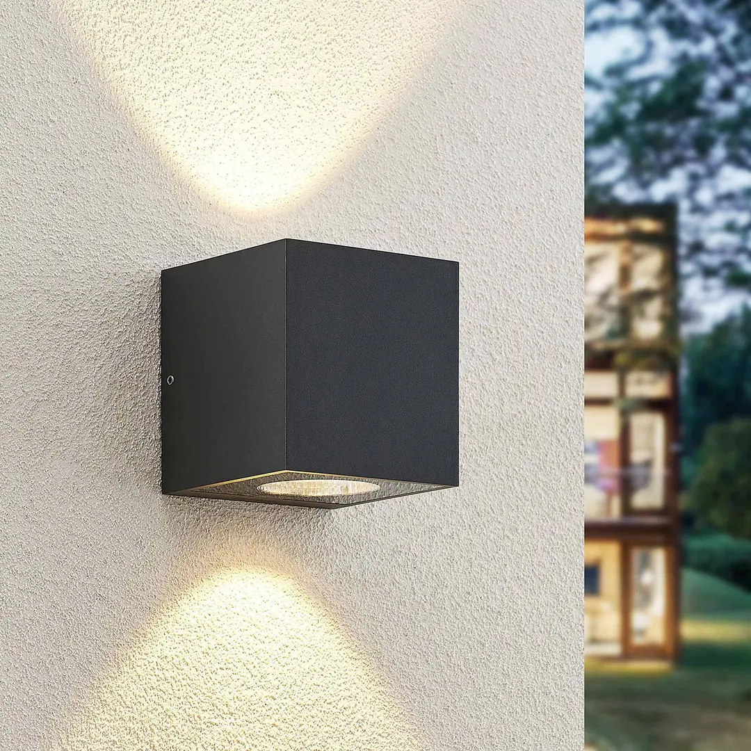 Arcchio LED-Außenwandlampe Tassnim, 2-flg., anthrazit, IP65
