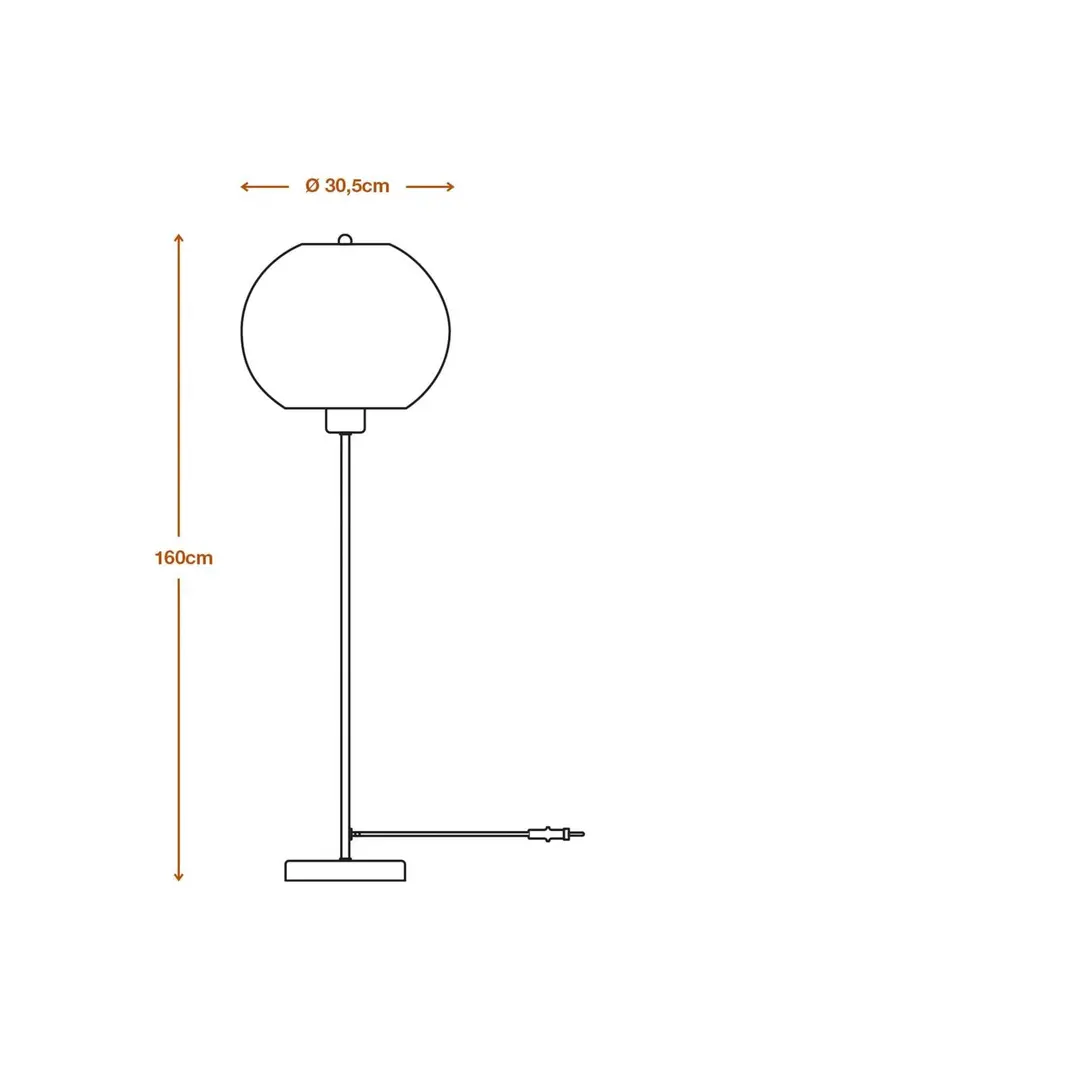 LEDVANCE Stehleuchte Ball Höhe 116 cm, braun, Wellpappe, E27