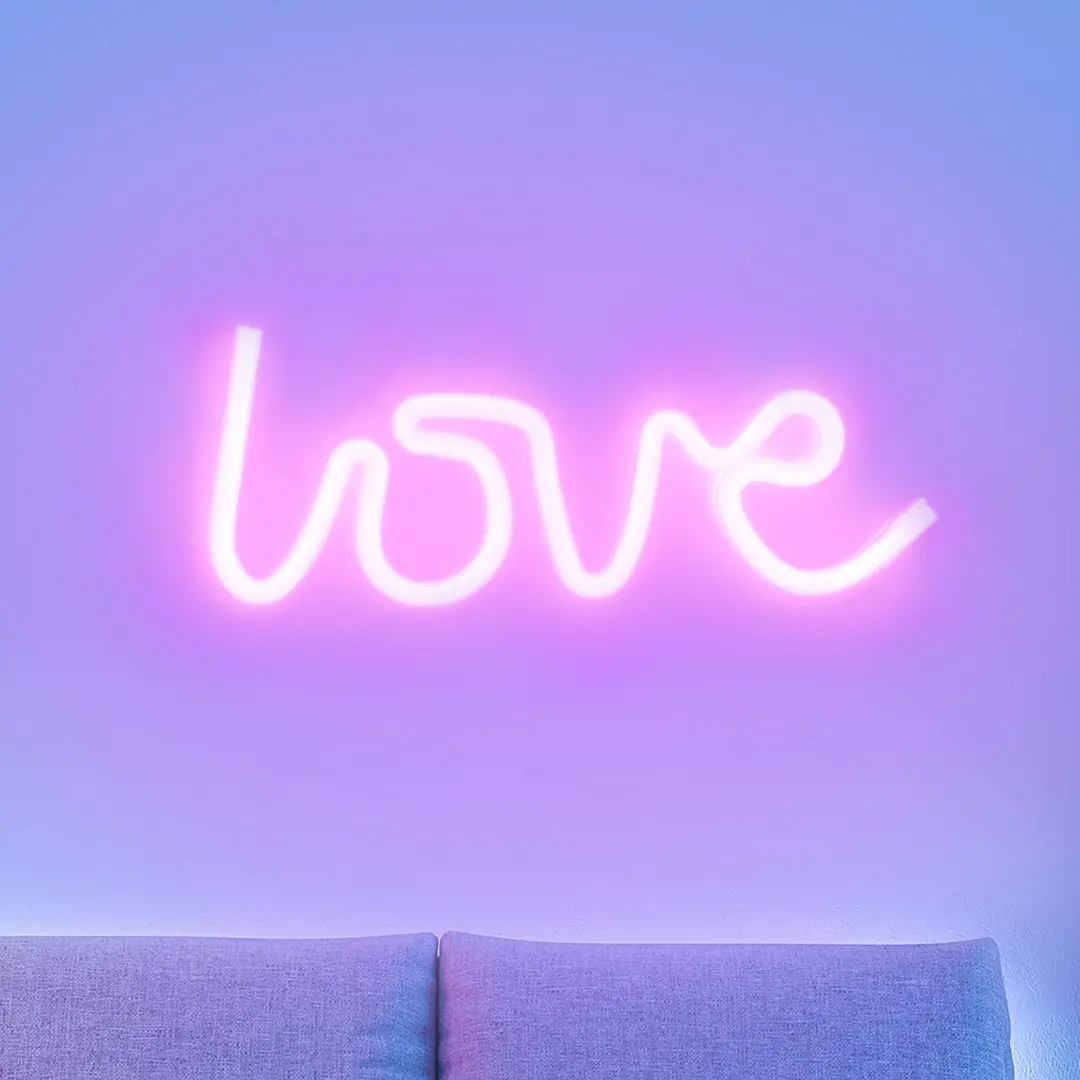 JUST LIGHT. GmbH LED-Wandleuchte Neon Love, USB