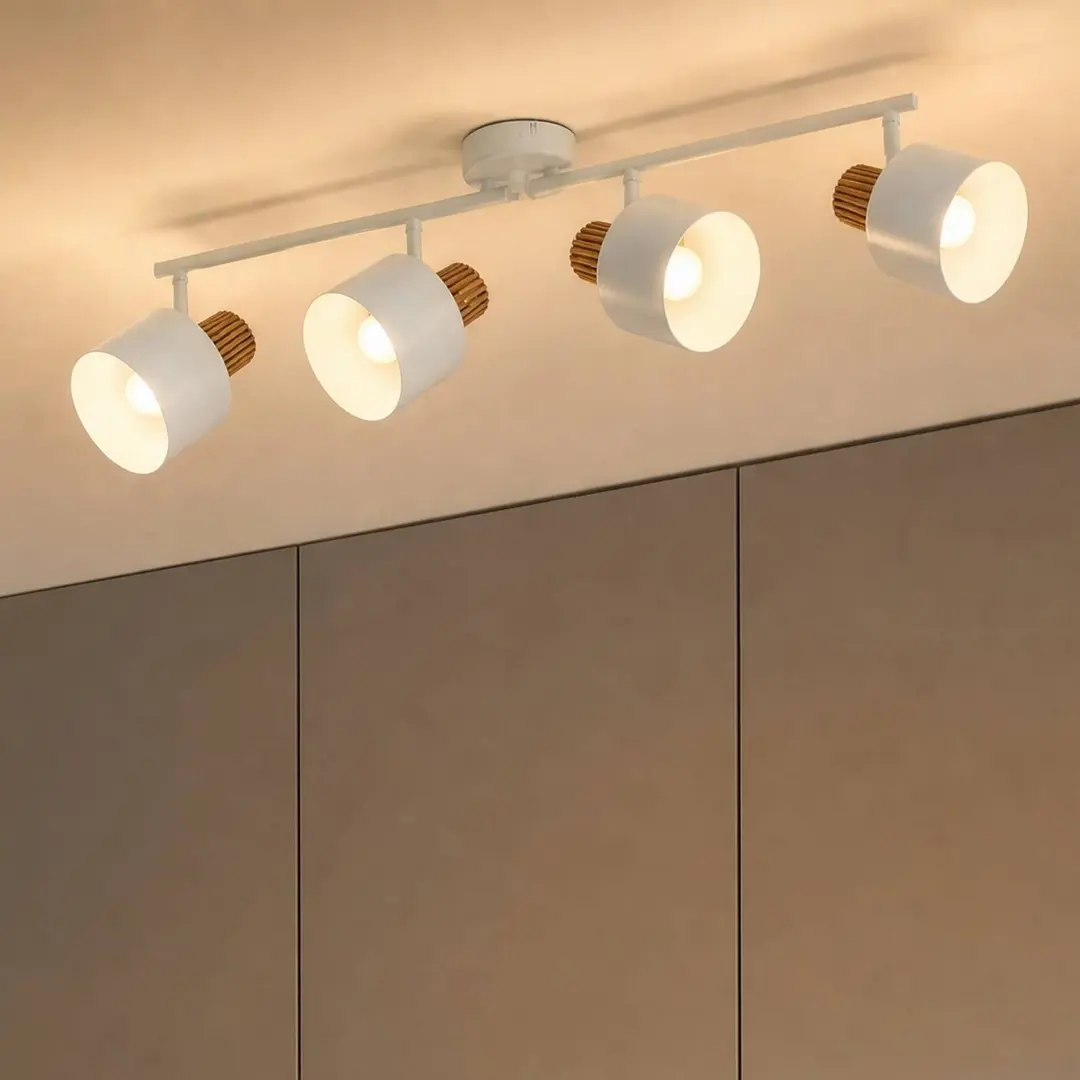 Lindby Deckenstrahler Lenja, 4-flammig, beige, E14, Metall