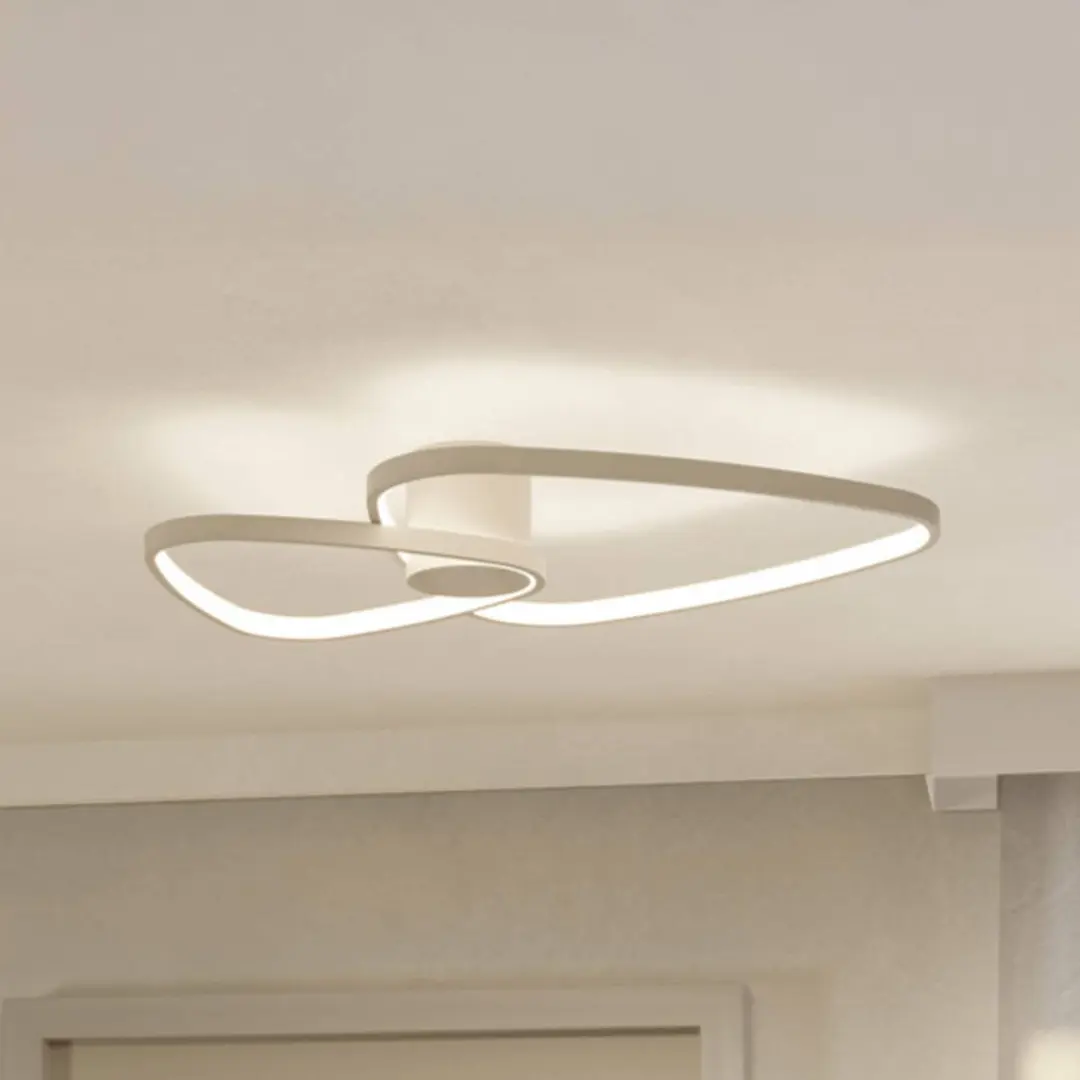 EGLO LED-Deckenlampe LEPORANO, beige, 60 x 50 cm, 2-flg. CCT