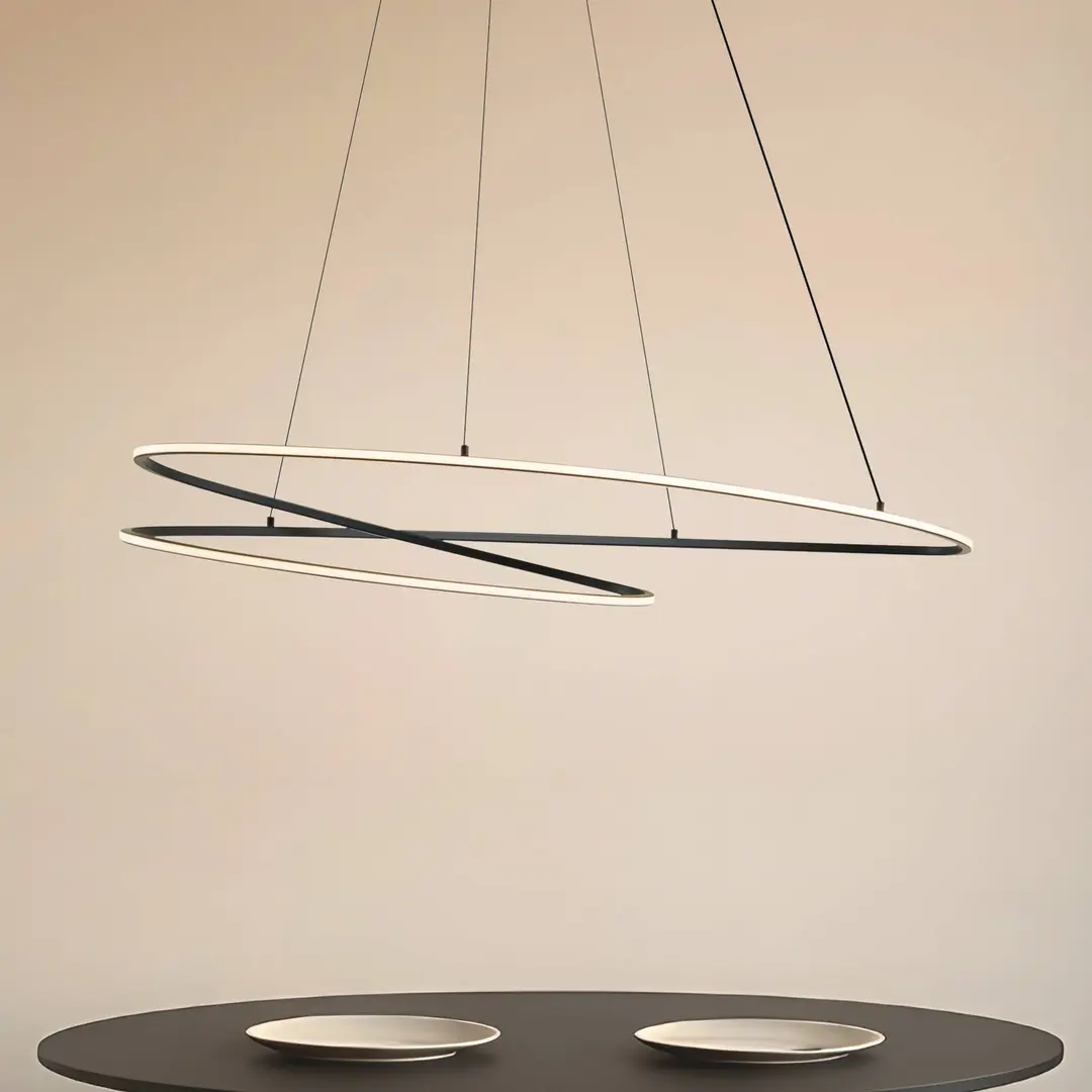 Lucande LED-Hängeleuchte Gavril, 100 cm, schwarz, dimmbar