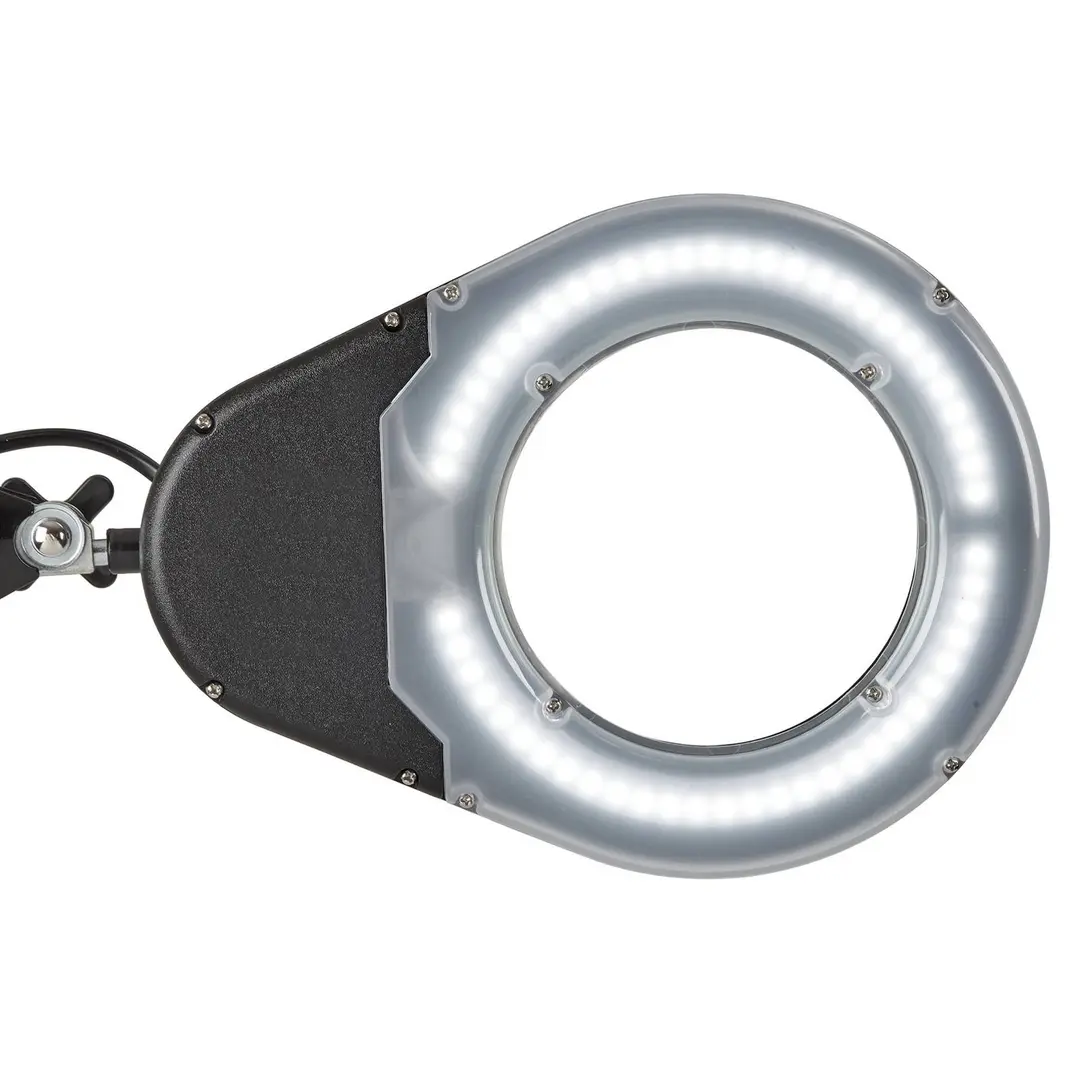 Maul LED-Lupenleuchte MAULviso, schwarz, Höhe 50 cm, Klemme