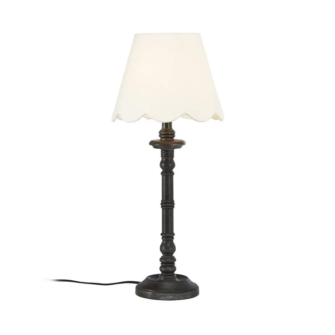 PR Home Joy Tischleuchte mit gebogtem Stoffschirm