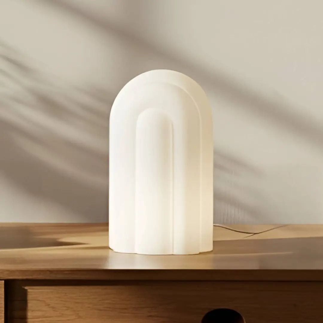 Lucande LED-Tischleuchte Lunja, weiß, Glas, 30 cm, CCT