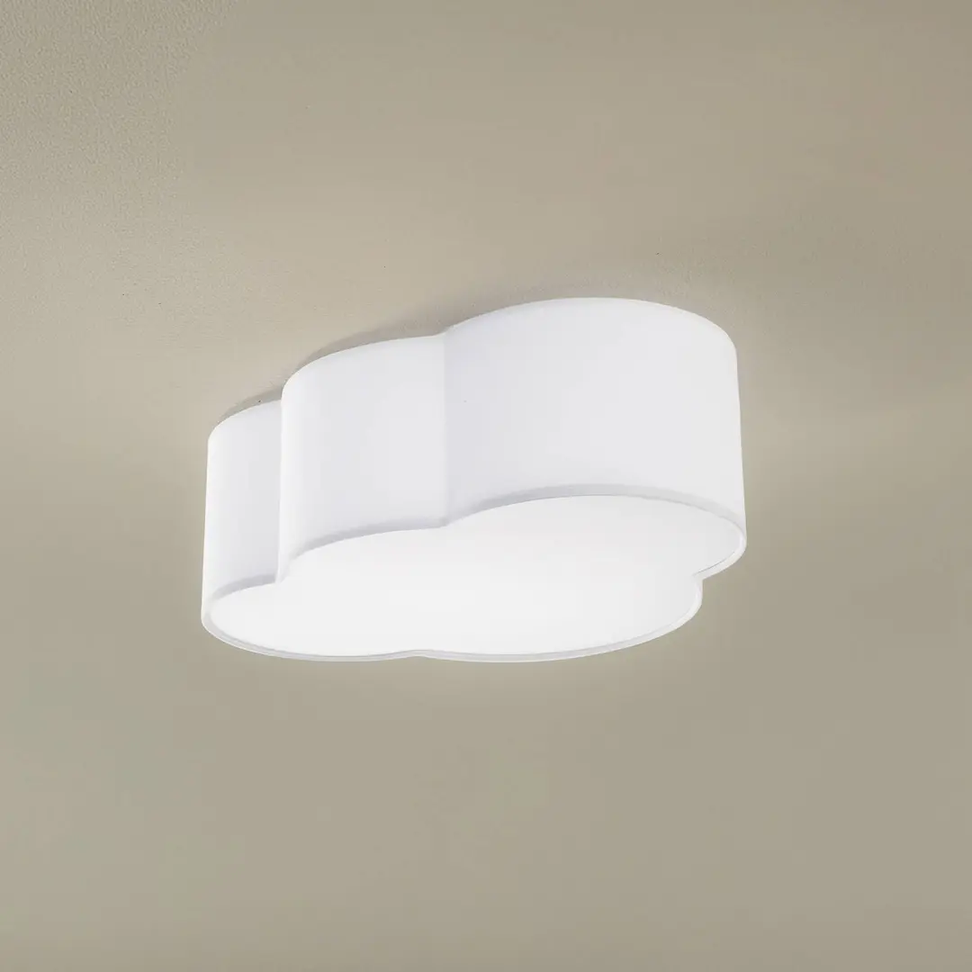 TK Lighting Deckenleuchte Cloud, Textil, 41 x 31 cm, weiß