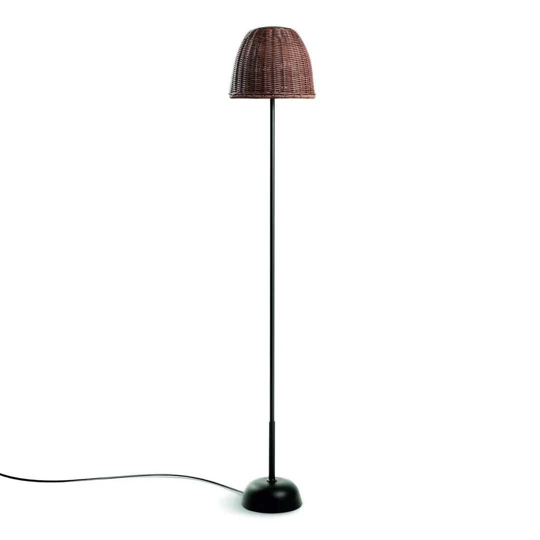Bover LED-Stehlampe Atticus 114, grafitbraun/braun, Stecker