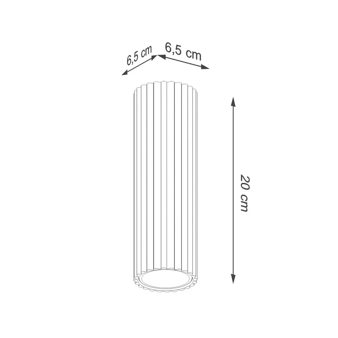 SOLLUX LIGHTING Deckenleuchte Karbon, weiß, Höhe 20 cm, Aluminium