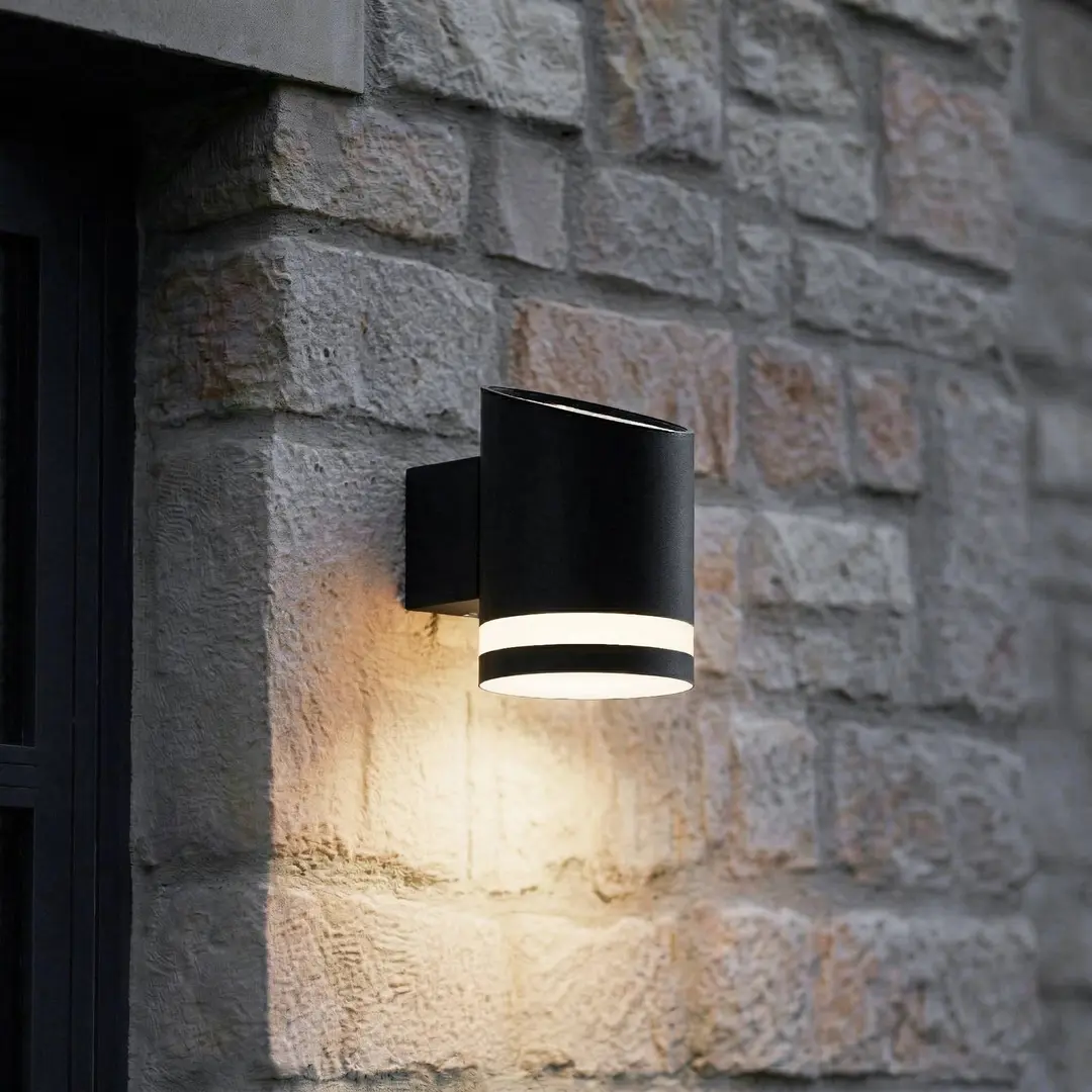 Lindby LED-Solar-Außenwandleuchte Bentlas, anthrazit, IP44