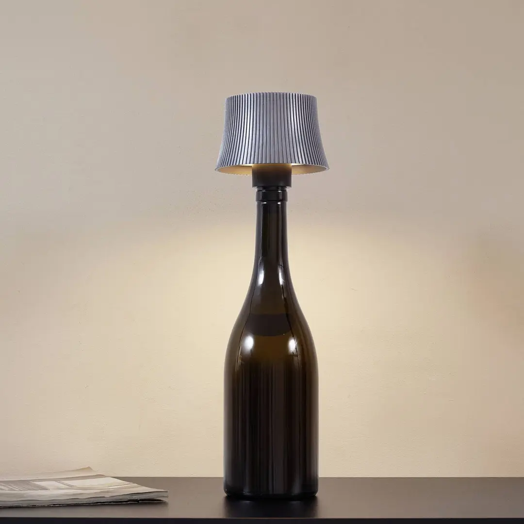 Lindby LED-Akkutischleuchte Linor, rauchgrau, USB, dimmbar