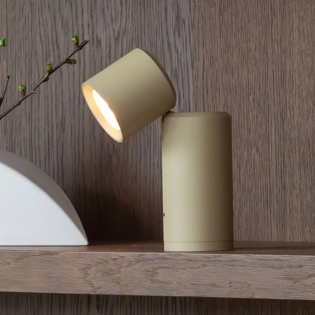 IT'S ABOUT ROMI LED-Akkutischlampe Milan, beige, 19 cm