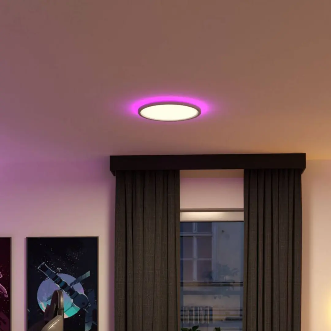 Paulmann LED-Panel Atria Shine, Ø40cm, RGBW, weiß IP20, dim.