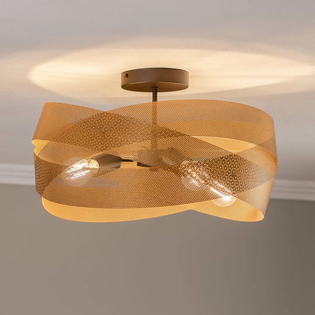 Domiluce Deckenleuchte Tornado, goldfarben, Ø 50 cm