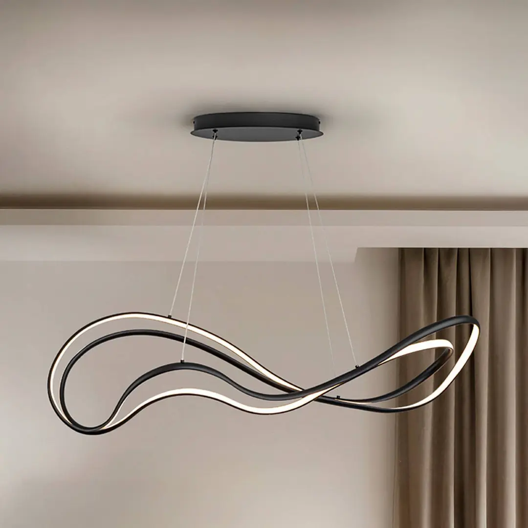 Schuller Valencia LED-Hängeleuchte Danza, schwarz matt, Metall, Aluminium