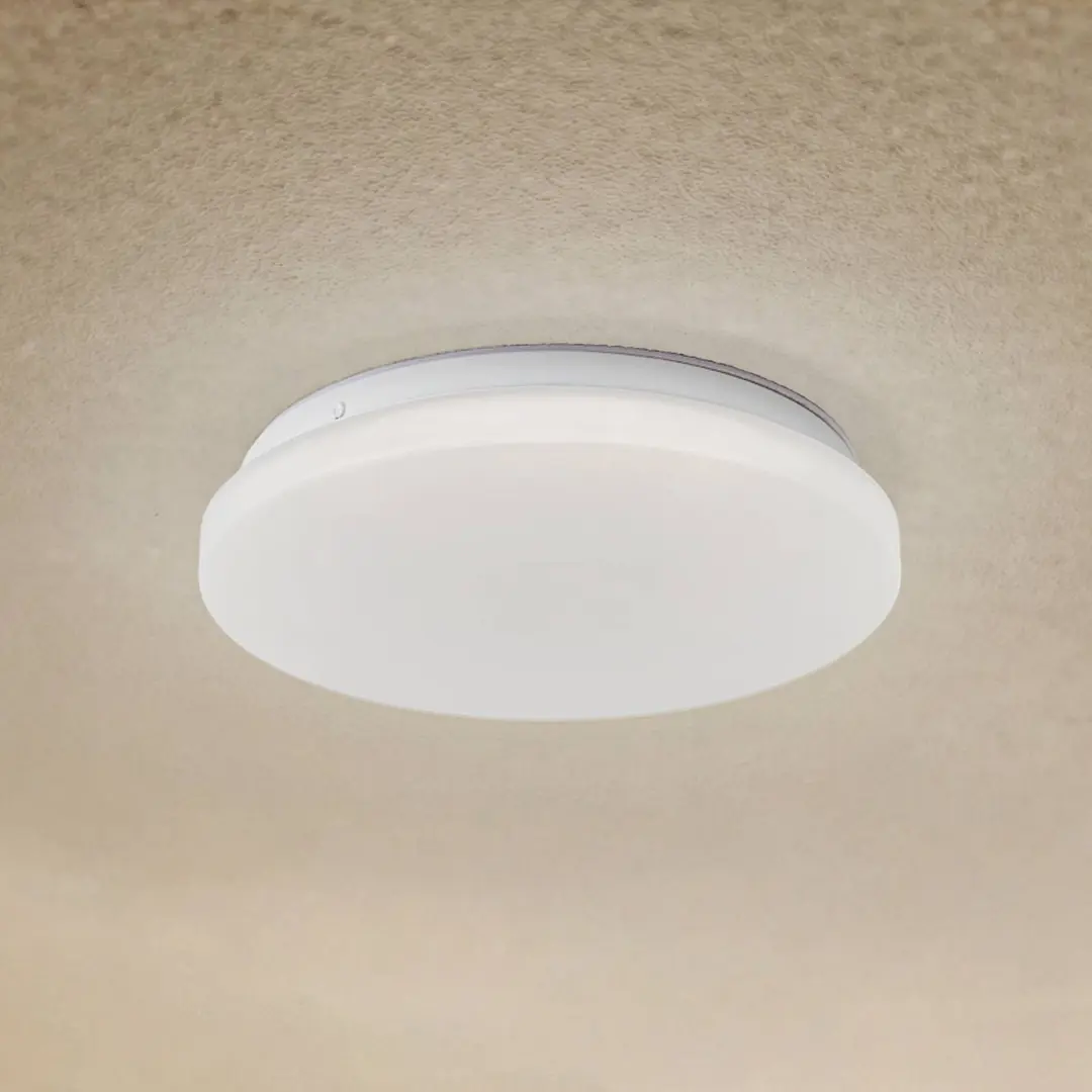 Lindby LED-Außendeckenleuchte Kirkola, 3000 K, Ø 26 cm, weiß