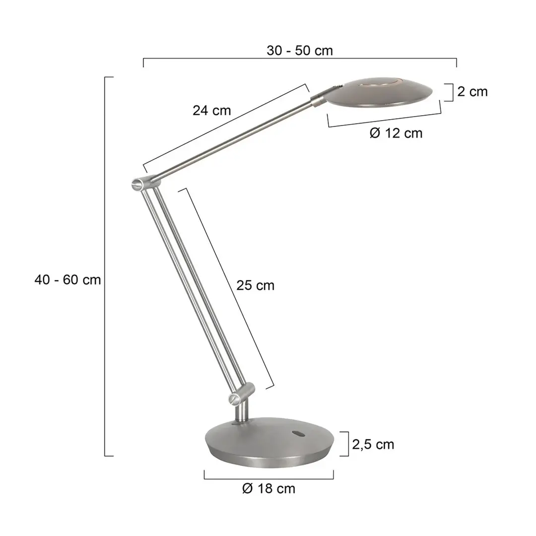 Steinhauer LED-Schreibtischlampe Zenith 2, stahl, CCT, Fernbedienung
