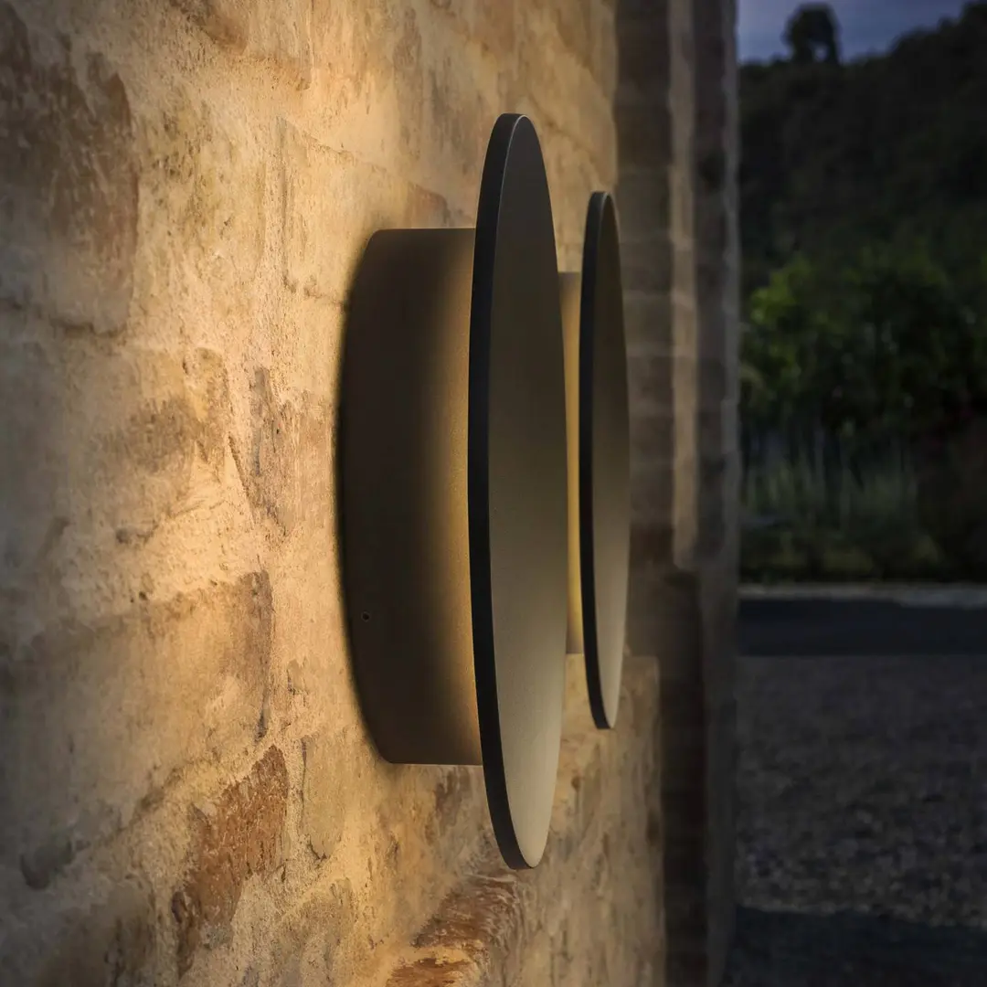 Ideal Lux LED-Außenwandlampe Punto schwarz Ø 30 cm