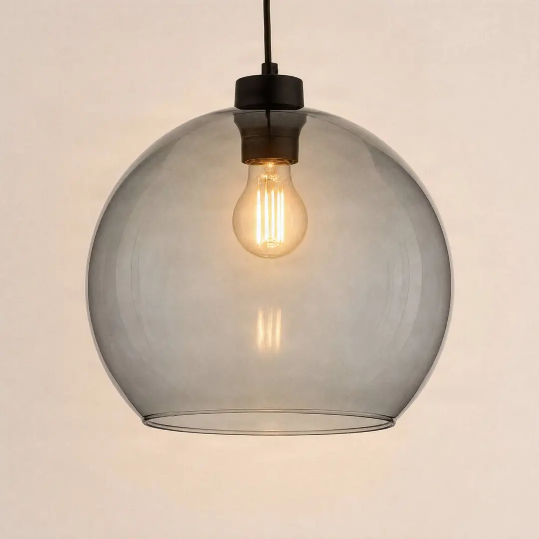 TK Lighting Hängeleuchte Cubus, rauchgrau, Glas, Ø 30 cm, E27