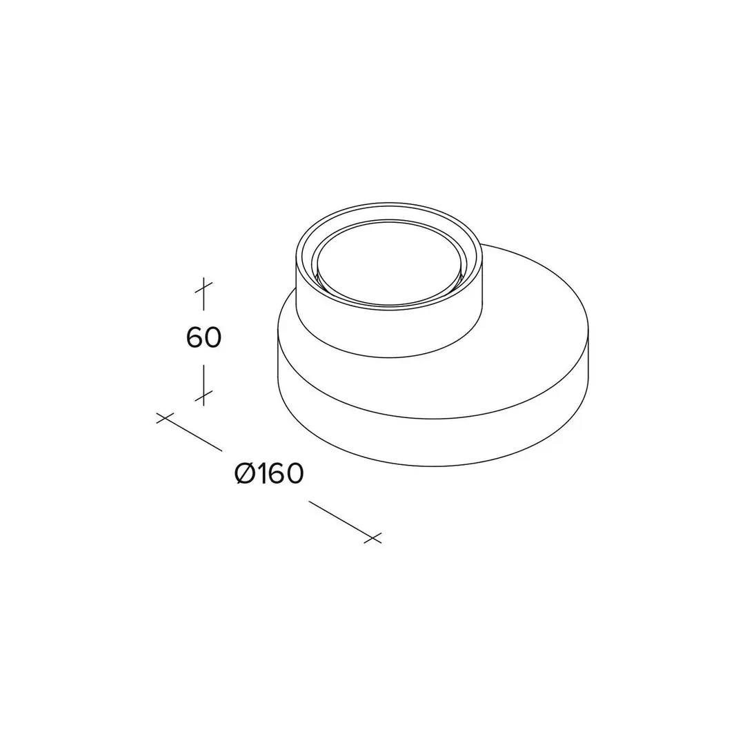 TECNICO by Sforzin Deckenlampe Demetra, Ø 16 cm, weiß, Gips, GX53
