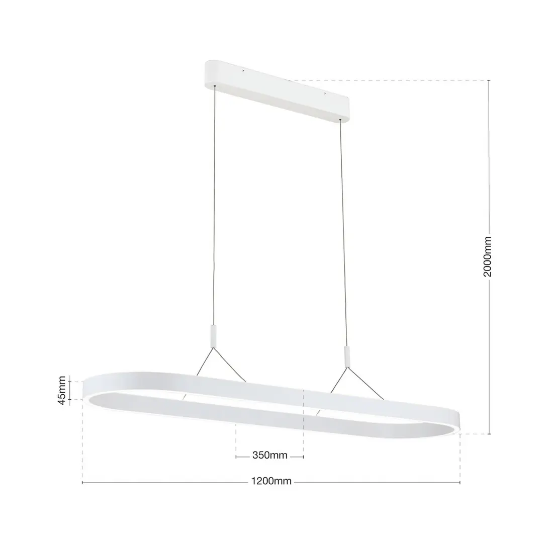 Orion LED-Hängeleuchte Carrara, weiß, höhenverstellbar, CCT