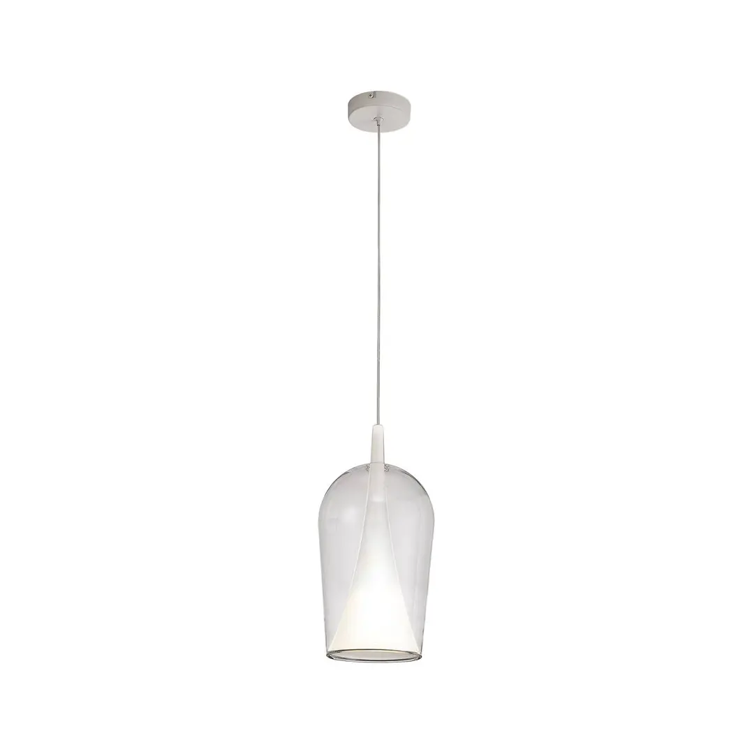 Mantra Iluminación Hängeleuchte Elsa, 1-flammig, Ø 17 cm, Glas, transparent