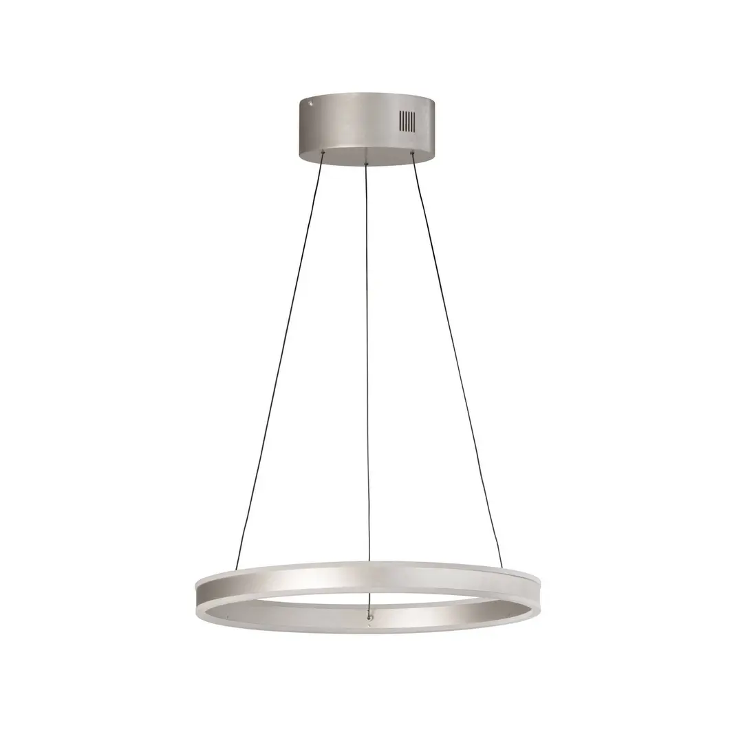 FISCHER & HONSEL LED-Hängelampe Silvio, Ø 50 cm, nickel matt, Metall, CCT,
