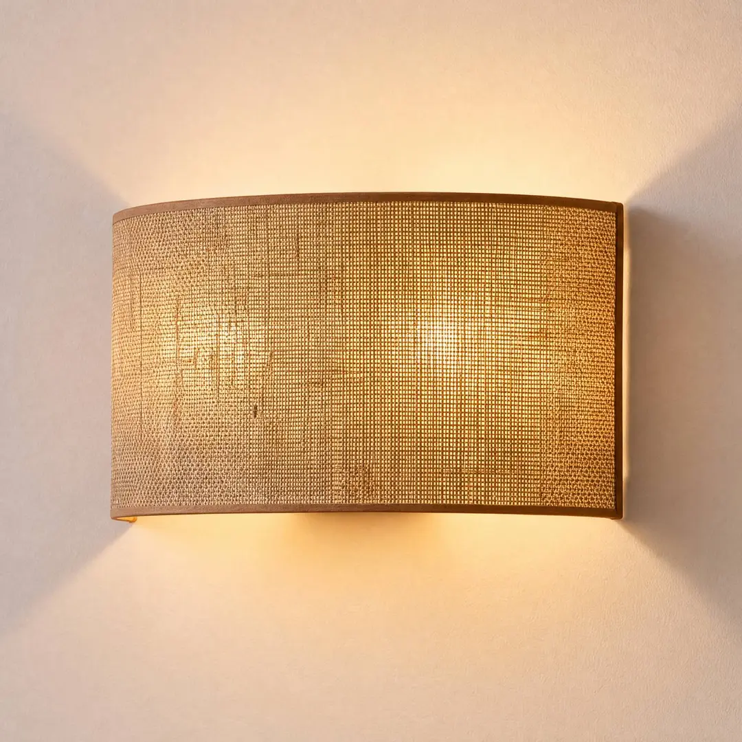 Duolla Wandlampe Nature, jute, Breite 40 cm, Textil, up/down