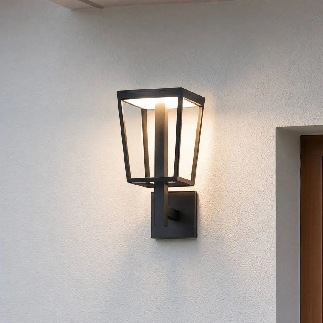 Lucande LED-Außenwandleuchte Lynx, 35,5 cm, schwarz, IP44