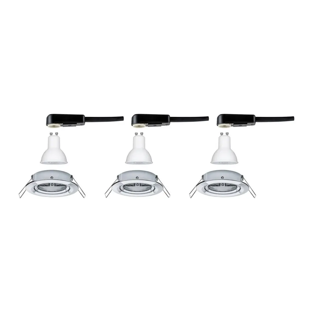 Paulmann 3er Spot Nova, rund schwenkbar, 3-step-dim, chrom