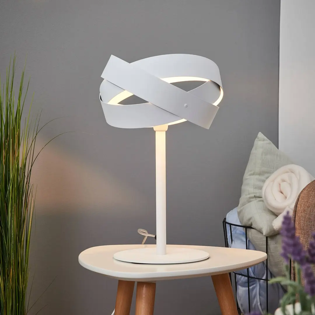 Domiluce Tischleuchte Tornado, weiß, Höhe 44 cm