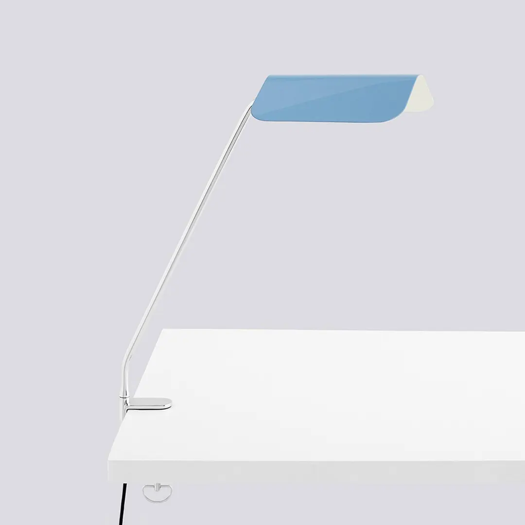 HAY Klemmleuchte Apex, pastellblau, Höhe 43 cm, E14, Stahl
