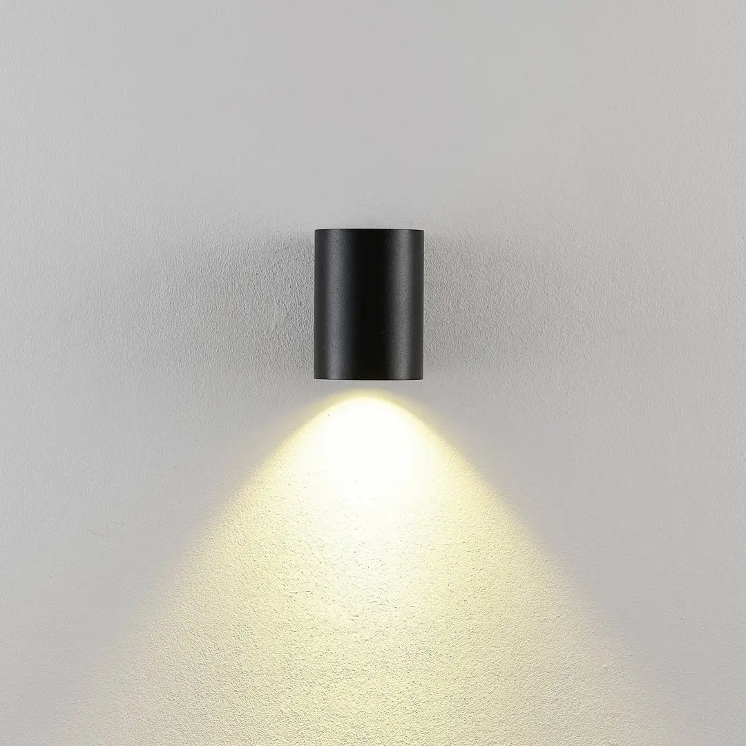 Deko-Light Außenwandlampe CAN, schwarz, 1-flg., Ø 8 cm IP65 Metall GU10