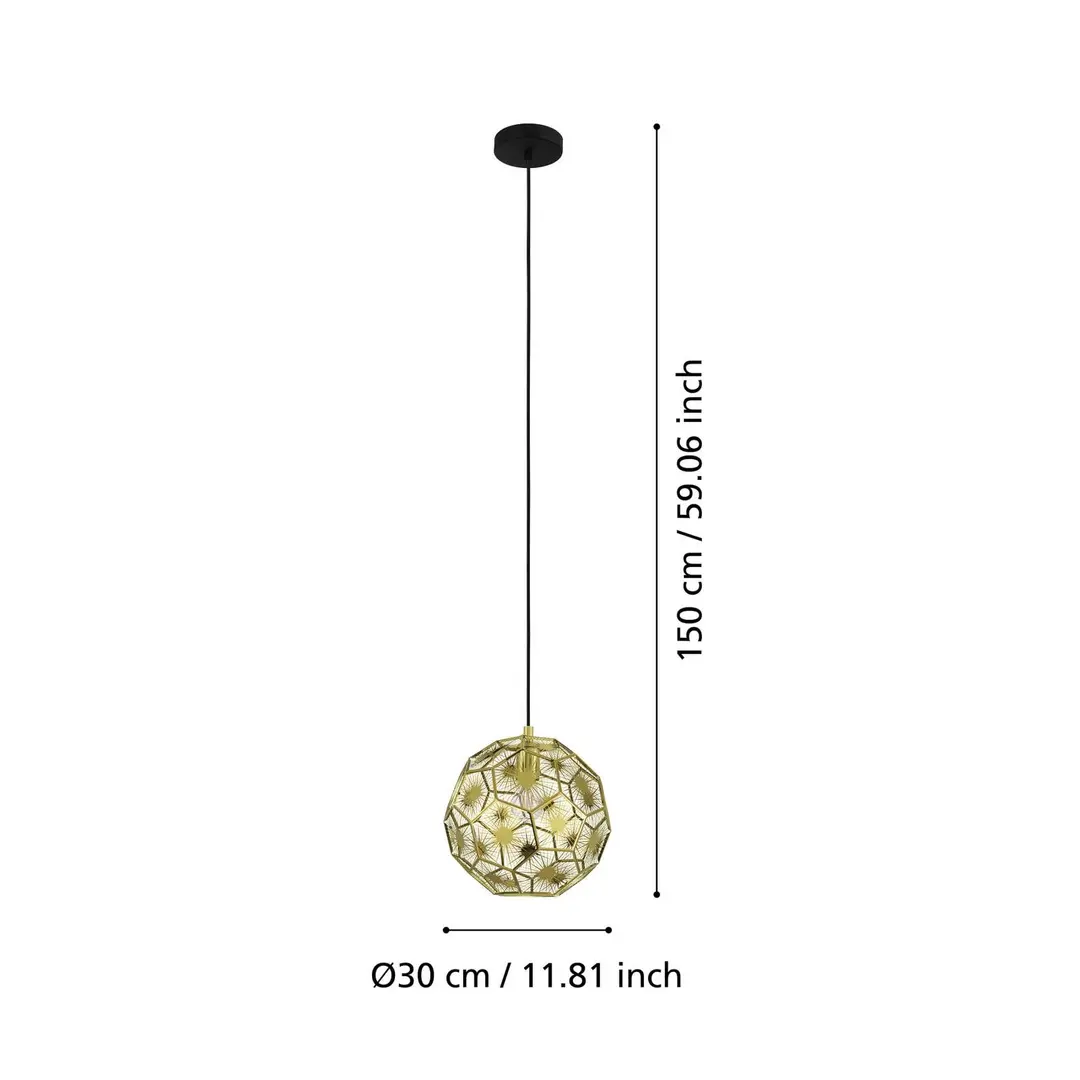 EGLO Hängeleuchte Skoura, messingfarben, Ø 30 cm, Stahl, E27